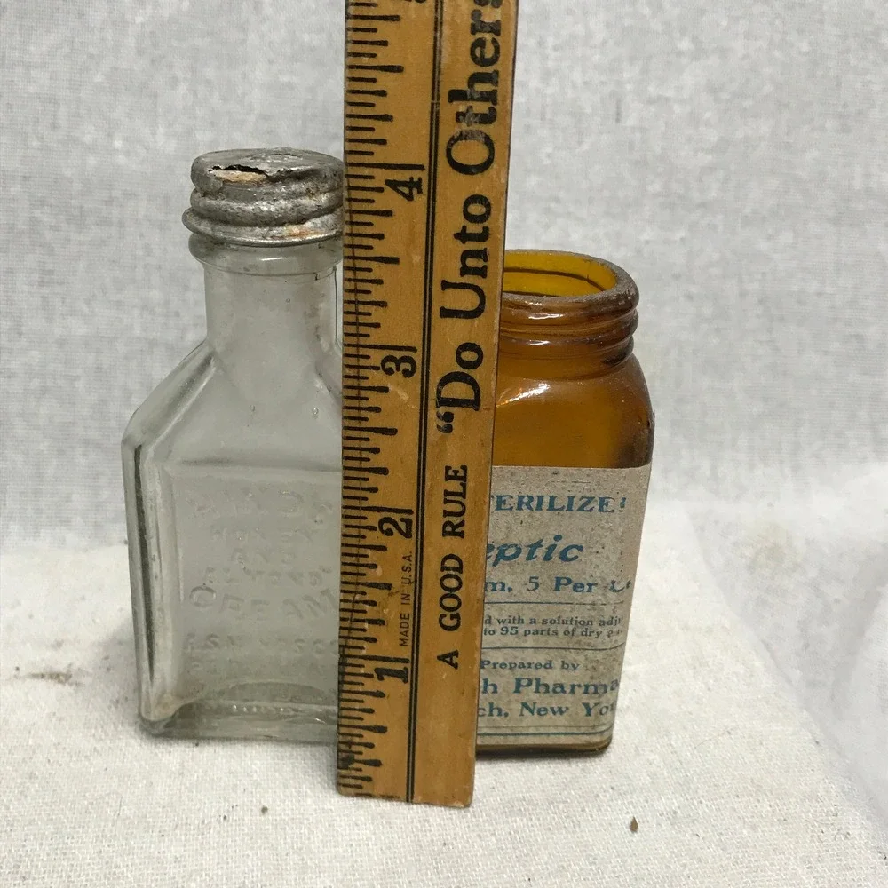 Vintage Apothecary Bottles, Cloudy Glass‎ Vintage, Wedding Decoration, Farmhouse - Picture 8 of 9